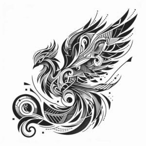 phoenix-with-artistic-detail – tattoo design ideas free ai generated – neotraditional-bold-texture – for-stomach – Gallery: phoenix-inkby-ai