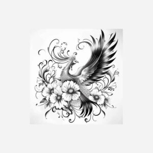 phoenix-with-artistic-detail – tattoo design ideas free ai generated – realism-realistic-contrast – for-foot – Gallery: phoenix-inkby-ai