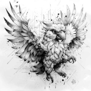 phoenix-with-ashes – tattoo design ideas free ai generated – realism-vivid-detail – for-chest – Gallery: phoenix-inkby-ai