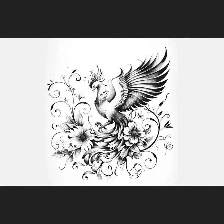 phoenix-with-colorful-feathers – tattoo design ideas free ai generated – realism-precise-gradient – for-arm – Gallery: phoenix-inkby-ai