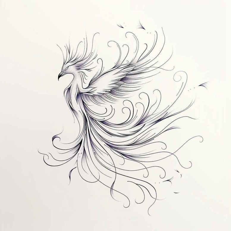 phoenix-with-colorful-feathers – tattoo design ideas free ai generated – realism-smooth-gradients – for-lower-leg – Gallery: phoenix-inkby-ai