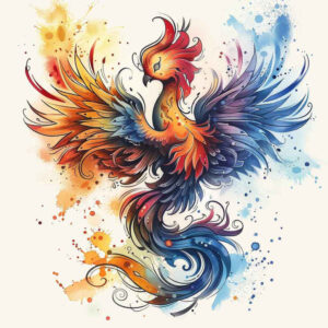 phoenix-with-detail – tattoo design ideas free ai generated – realism-light-reflections – for-toe – Gallery: phoenix-inkby-ai