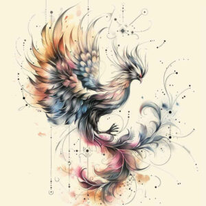 phoenix-with-detail – tattoo design ideas free ai generated – realism-natural-tones – for-sternum – Gallery: phoenix-inkby-ai