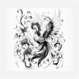 phoenix-with-energy-motif – tattoo design ideas free ai generated – neotraditional-modern-classic – for-calf – Gallery: phoenix-inkby-ai