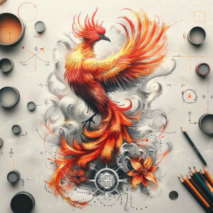 phoenix-with-expression – tattoo design ideas free ai generated – realism-hyper-realistic – for-lower-arm – Gallery: phoenix-inkby-ai