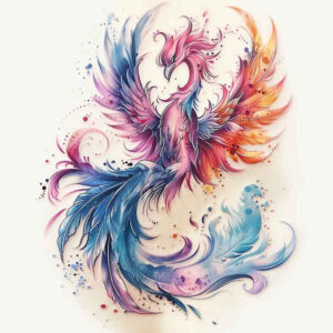 phoenix-with-expression – tattoo design ideas free ai generated – surrealism-abstract-forms – for-upper-thigh – Gallery: phoenix-inkby-ai