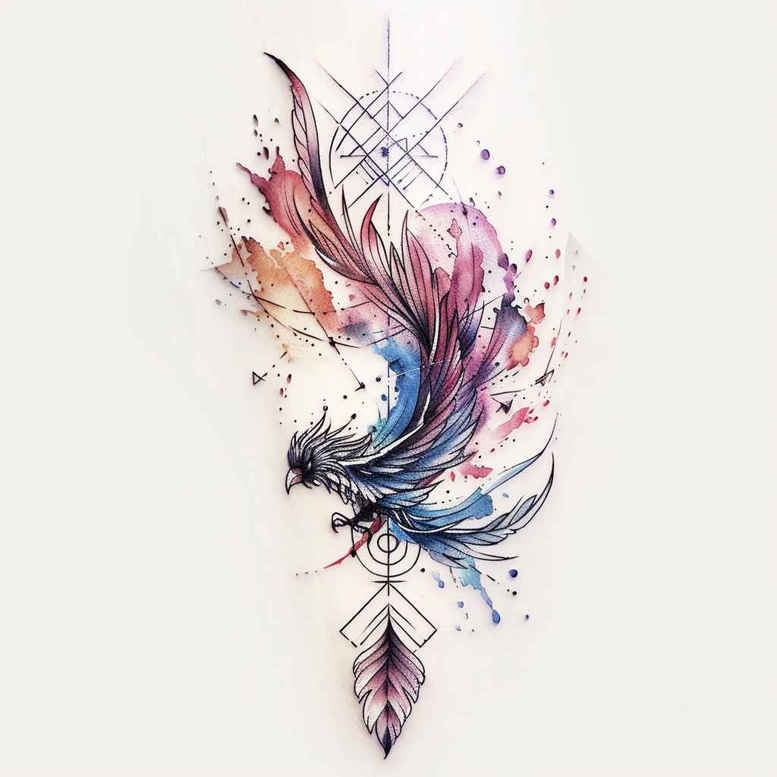 phoenix-with-feathers – tattoo design ideas free ai generated – realism-tattoo-reflection – for-hand – Gallery: phoenix-inkby-ai