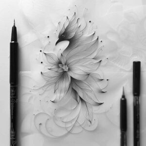 phoenix-with-fire – tattoo design ideas free ai generated – neotraditional-bold-texture – for-side – Gallery: phoenix-inkby-ai