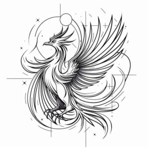 phoenix-with-fire – tattoo design ideas free ai generated – neotraditional-dynamic-color – for-spine – Gallery: phoenix-inkby-ai