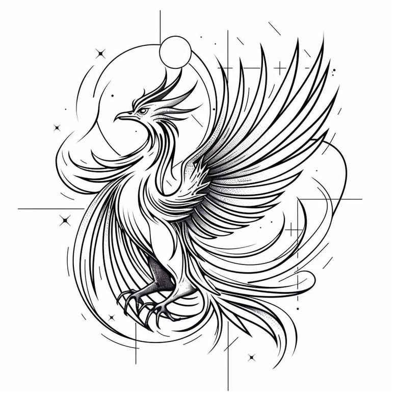 phoenix-with-fire – tattoo design ideas free ai generated – neotraditional-dynamic-color – for-spine – Gallery: phoenix-inkby-ai
