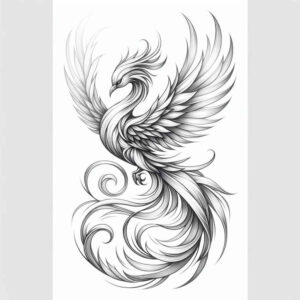 phoenix-with-fire-motif – tattoo design ideas free ai generated – surrealism-enigmatic-visuals – for-shin – Gallery: phoenix-inkby-ai