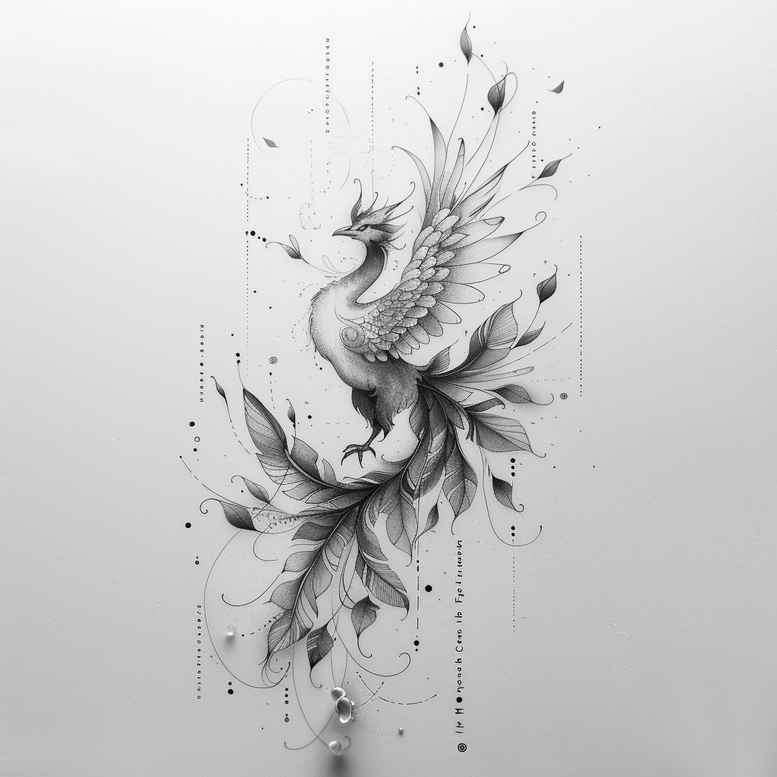 phoenix-with-flames – tattoo design ideas free ai generated – neotraditional-rich-shading – for-spine – Gallery: phoenix-inkby-ai