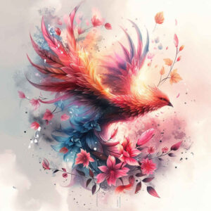 phoenix-with-flowing-lines – tattoo design ideas free ai generated – neotraditional-classic-motifs – for-full-back – Gallery: phoenix-inkby-ai