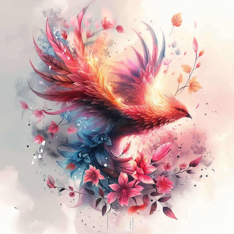phoenix-with-flowing-lines – tattoo design ideas free ai generated – neotraditional-classic-motifs – for-full-back – Gallery: phoenix-inkby-ai