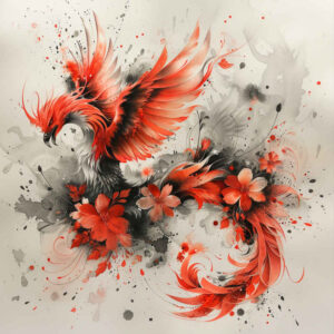 phoenix-with-flowing-lines – tattoo design ideas free ai generated – realism-realistic-perspective – for-lower-arm – Gallery: phoenix-inkby-ai