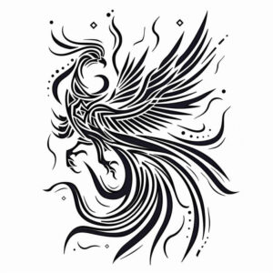 phoenix-with-mystical-symbol – tattoo design ideas free ai generated – surrealism-enigmatic-light – for-lower-back – Gallery: phoenix-inkby-ai