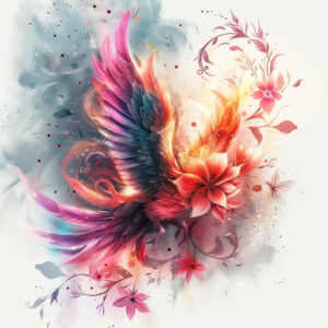 phoenix-with-organic-lines – tattoo design ideas free ai generated – realism-dynamic-shadows – for-nape – Gallery: phoenix-inkby-ai