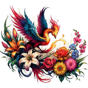 phoenix-with-ornamental-details – tattoo design ideas free ai generated – realism-refined-contrast – for-chest – Gallery: phoenix-inkby-ai