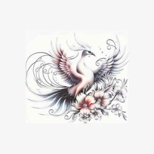 phoenix-with-ornamentation – tattoo design ideas free ai generated – realism-lifelike-eyes – for-scapula – Gallery: phoenix-inkby-ai