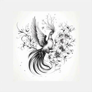 phoenix-with-shading – tattoo design ideas free ai generated – neotraditional-textural-detail – for-outer-arm – Gallery: phoenix-inkby-ai