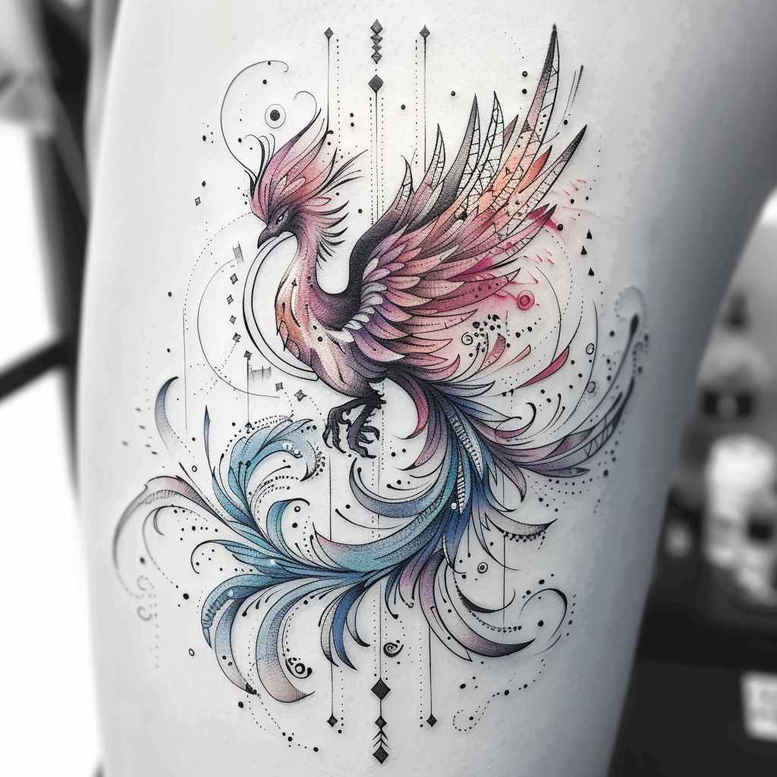 phoenix-with-shading – tattoo design ideas free ai generated – realism-detail-accuracy – for-shin – Gallery: phoenix-inkby-ai