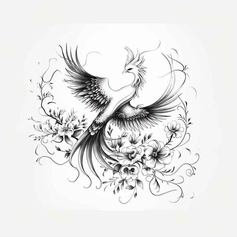 phoenix-with-shadow-and-light – tattoo design ideas free ai generated – realism-focal-blur – for-triceps – Gallery: phoenix-inkby-ai