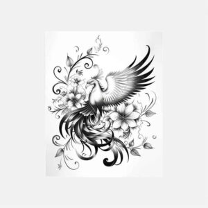 phoenix-with-shadow – tattoo design ideas free ai generated – neotraditional-bright-color – for-upper-shoulder – Gallery: phoenix-inkby-ai