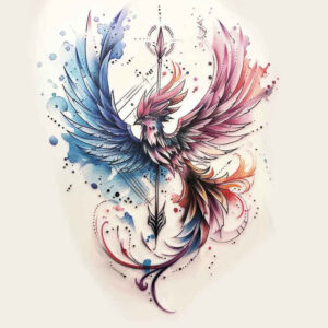 phoenix-with-shadow – tattoo design ideas free ai generated – realism-visual-truth – for-back-shoulder – Gallery: phoenix-inkby-ai