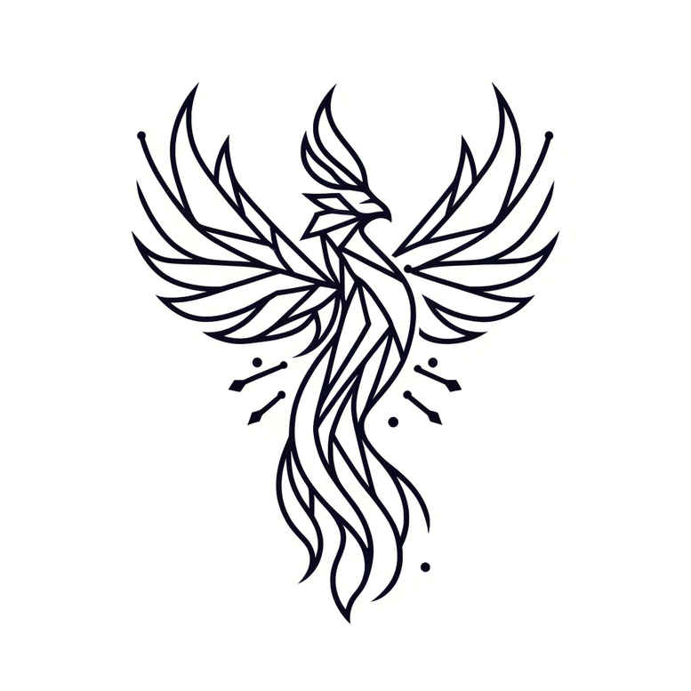 phoenix-with-symbol – tattoo design ideas free ai generated – realism-emotional-depth – for-back – Gallery: phoenix-inkby-ai