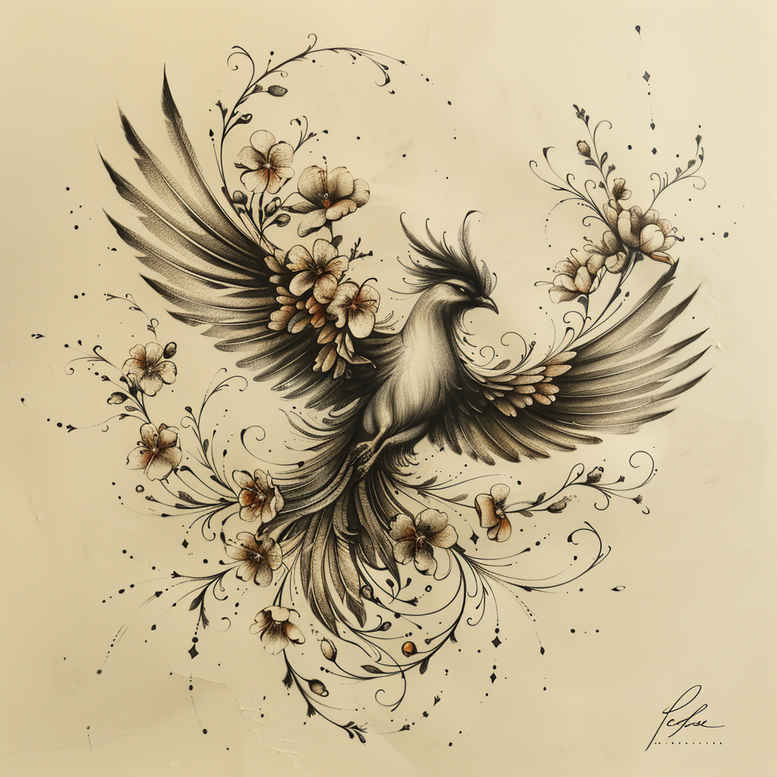 phoenix tattoo design ideas expressive lines fiery flight for arm