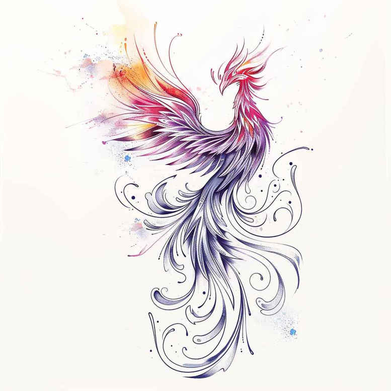 phoenix tattoo design ideas Surrealism altered reality fiery flight for collarbone