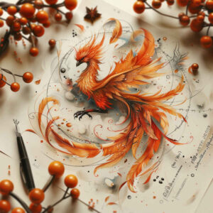 phoenix tattoo design ideas precise lines fiery for lower thigh
