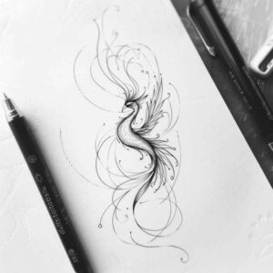 phoenix tattoo design ideas layered color fiery thunder for foot