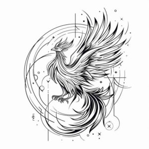 phoenix tattoo design ideas ink realism fiery thunder for lower back