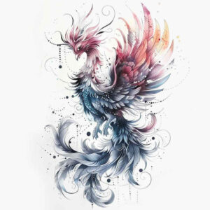 phoenix tattoo design ideas Surrealism unreal fiery thunder for ribs