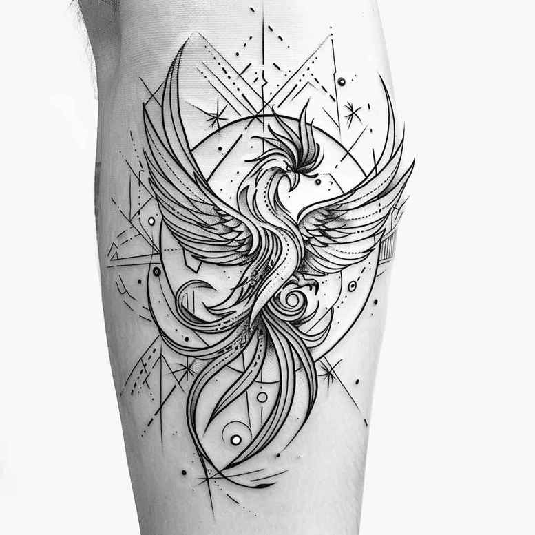 phoenix tattoo design ideas Surrealism blurred boundaries fiery thunder shows courage