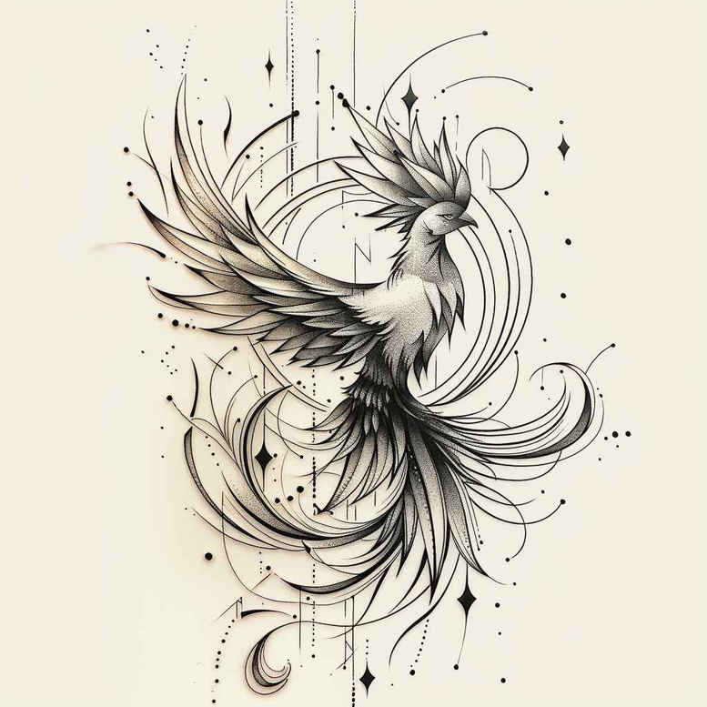 phoenix tattoo design ideas bright color fiery wings for spine