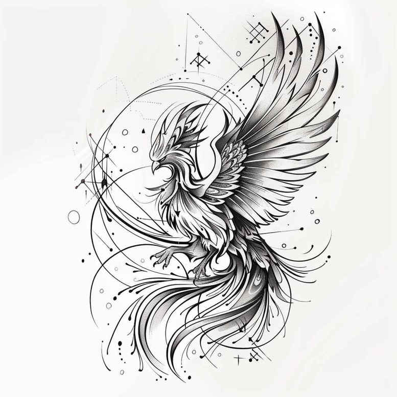phoenix tattoo design ideas structured design fire bird for palm