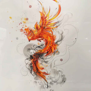phoenix tattoo design ideas refined color palette fire bird shows resilience