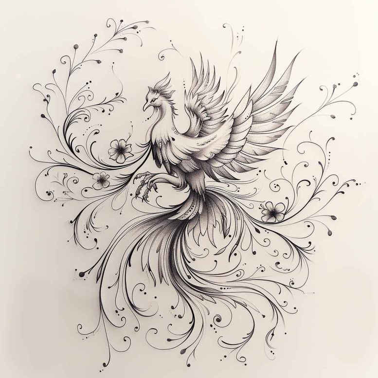 phoenix tattoo design ideas bold outline immortal embodying resilience