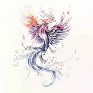 phoenix tattoo design ideas Realism deep shadows immortal for chest