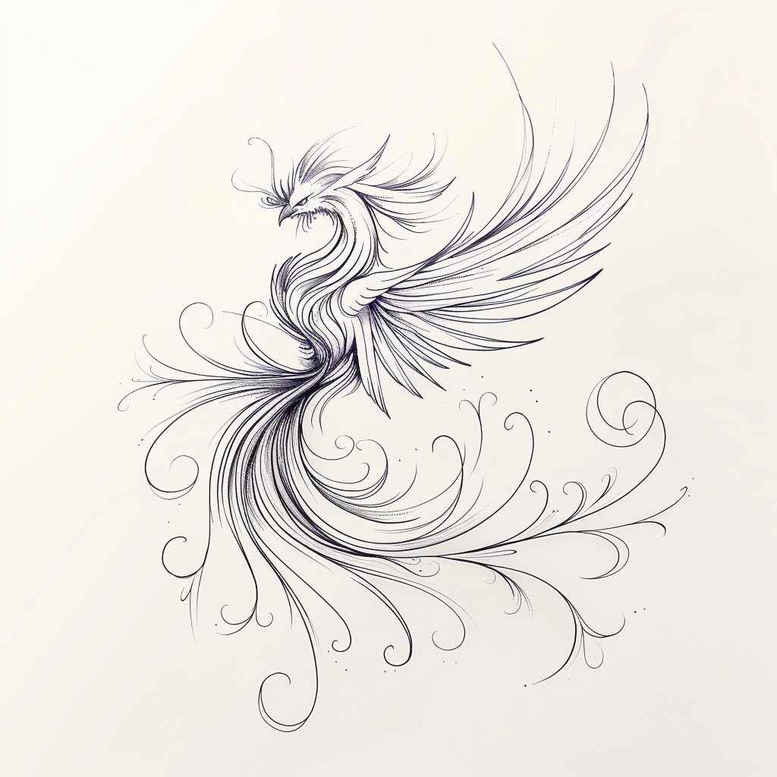 phoenix tattoo design ideas Surrealism visual paradox legend for calf
