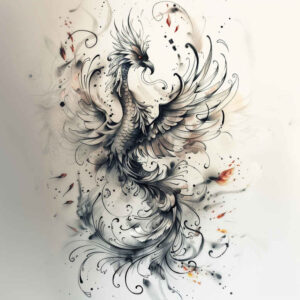 phoenix tattoo design ideas drawing legend for calf