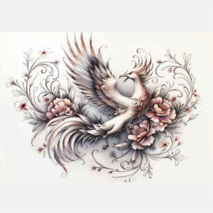 phoenix tattoo design ideas Surrealism shimmering forms legend represents resilience