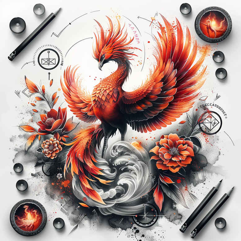 phoenix tattoo design ideas depth perception legend strength and power
