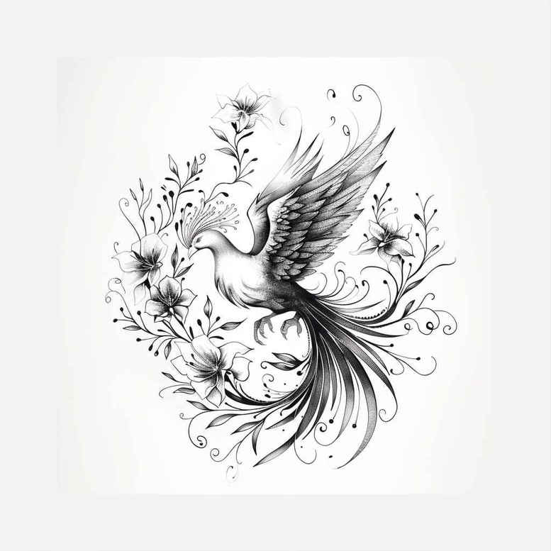 phoenix tattoo design ideas Realism natural tones mystical for lower arm