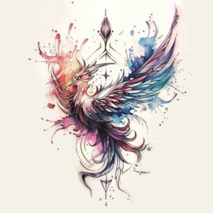 phoenix tattoo design ideas Surrealism dreamlike mystical motifs for thigh