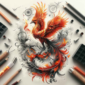 phoenix tattoo design ideas vivid hues myth for behind ear