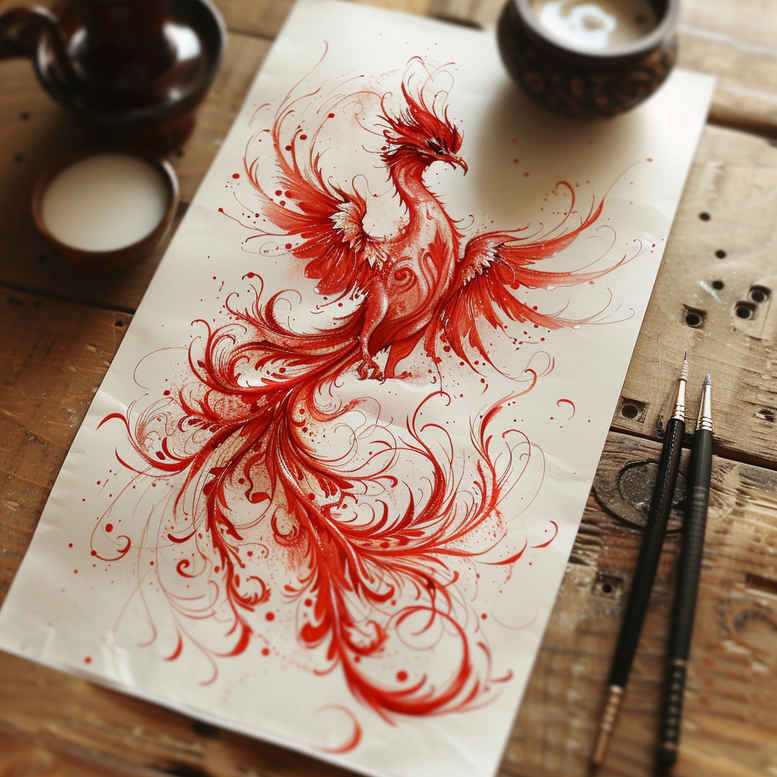 phoenix tattoo design ideas Realism clean background mythology for heel