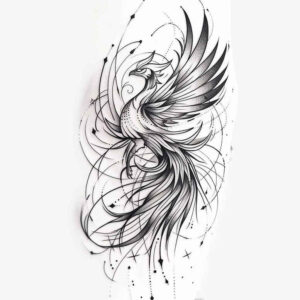phoenix tattoo design ideas Surrealism imperfect symmetry rebirth for hand